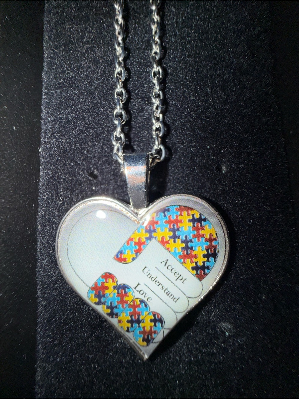 Heart Puzzle Piece Pendant Necklace